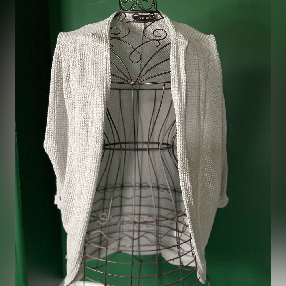 Soft Dove Gray Cardigan with Pockets